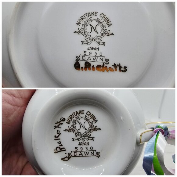 Vintage Noritake ✦ China Dawn 5930 Candle ✦ Soy Wax Cherry Blossom Floral Melt - Picture 9 of 11